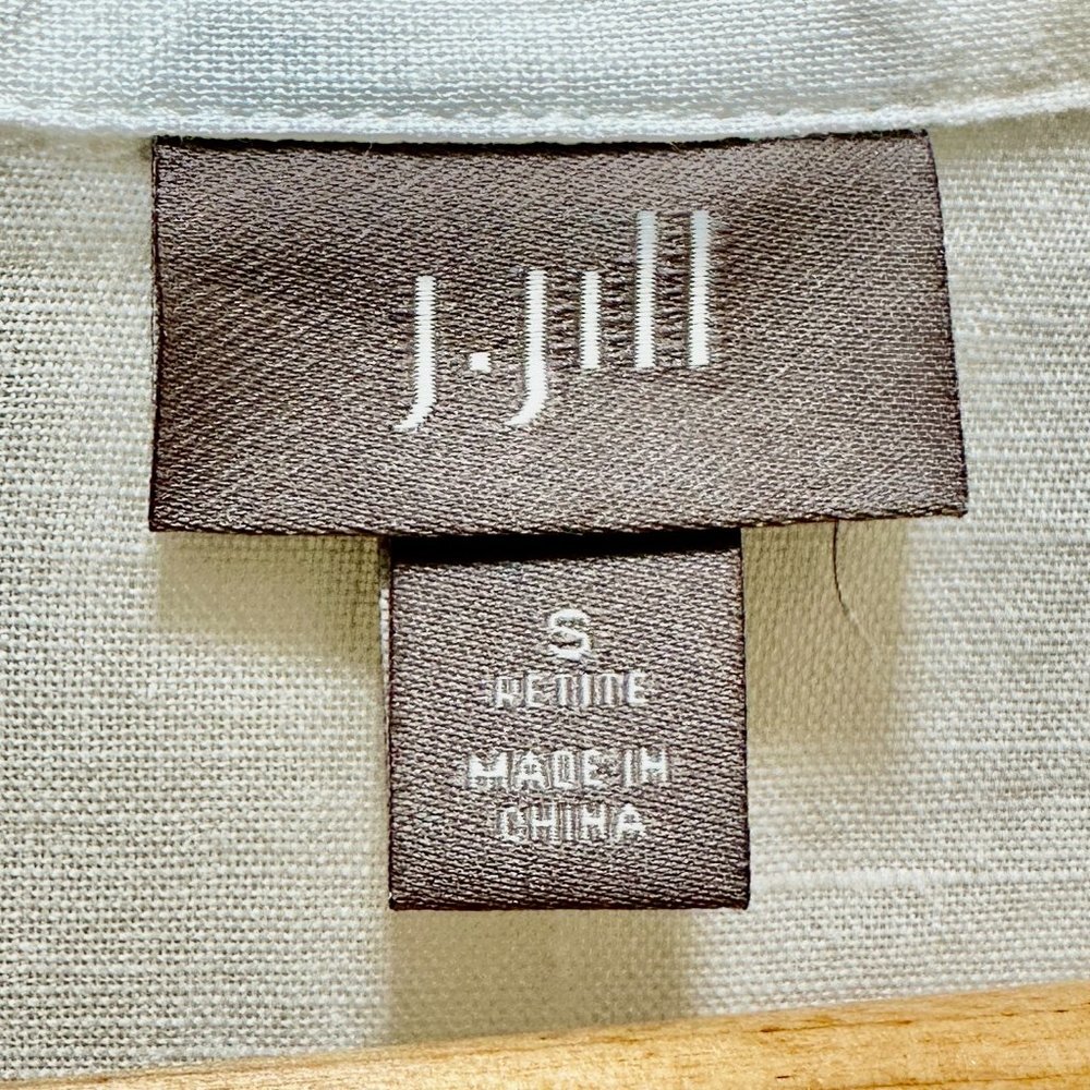 J.Jill 100% Linen Embroidery Shirt Blouse Women's Size S White Floral Button Up - Picture 4 of 16